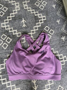 Peloton Move Mission Sports Bra Purple Medium Support Performance Athletic